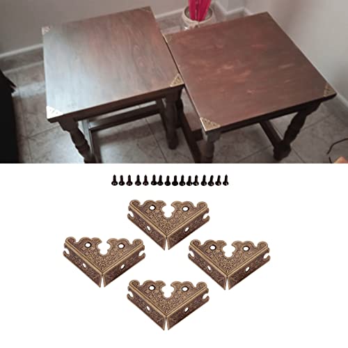 dophee 4Pcs Antique Bronze Decorative Corner Covers Protectors 1.34"x1.34" - color: Antique Bronze