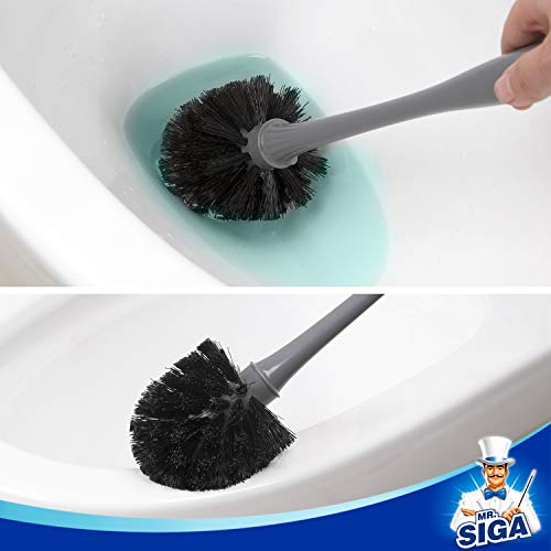 MR.SIGA Toilet Plunger and Bowl Brush Combo for Bathroom Cleaning, Gray - color: Gray