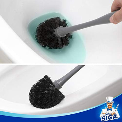 MR.SIGA Toilet Plunger and Bowl Brush Combo for Bathroom Cleaning, Gray - color: Gray