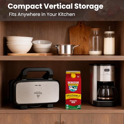 Waffle Maker with Removable Plates, 3-in-1 Sandwich maker and waffle and pancake maker, Nonstick Plates, 5-Level Browning Control & Ready Indicator Lights, Easy to Clean for Family Breakfast
