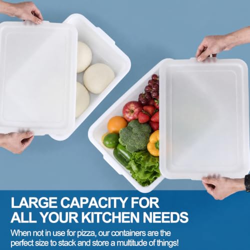 3-Pack 13 L Pizza Dough Proofing Box with Lid, White