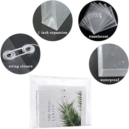 18 Packs Legal Size Plastic Envelopes, Clear, Transparent