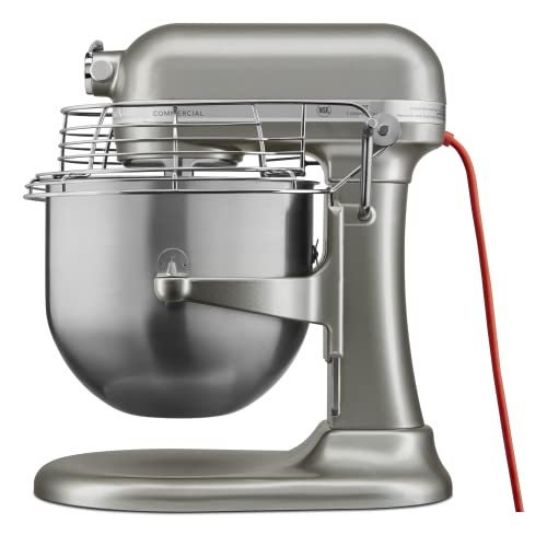 KitchenAid KSMC895CU 8-Quart Commercial Countertop Mixer with Bowl Guard, 10-Speed, Gear-Driven, Contour Silver - color: Contour Silver, style: With Bowl Guard