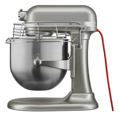 KitchenAid KSMC895CU 8-Quart Commercial Countertop Mixer with Bowl Guard, 10-Speed, Gear-Driven, Contour Silver - color: Contour Silver, style: With Bowl Guard