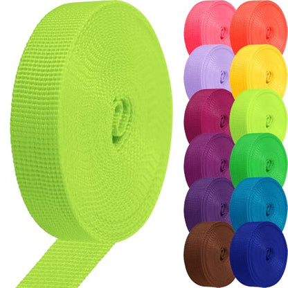 Polypropylene Webbing 1 Inch 1.5 Inch Nylon Webbing Straps Poly Strapping - color: Light Green, size: 1 inch x 10 yards