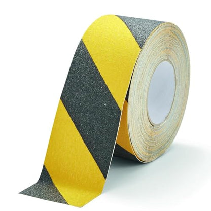Durable DURALINE Floor Tape, Non-Slip Self-Adhesive, Yellow/Black, 3" x50ft - color: Yellow/Black, size: 75 mm x 15 m
