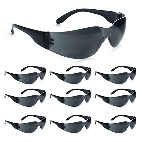 amoolo Tinted Safety Glasses, ANSI Z87.1 Impact Resistant, 24 Pack, Adult - color: Smoke, size: Adult's Size - 24 Pack