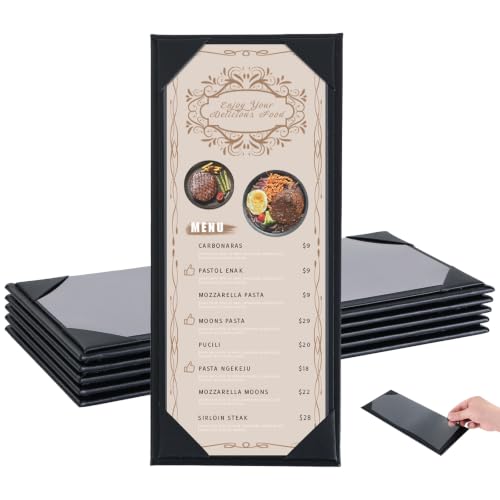 5pcs 1 Page Restaurant Menu Covers 4.25 x 11" with PVC Cover - size: 5 pcs/4.25 x 11"/Single view