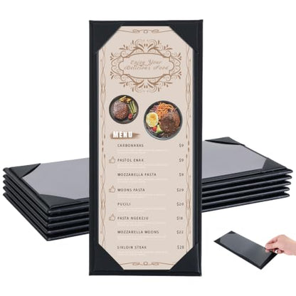 5pcs 1 Page Restaurant Menu Covers 4.25 x 11" with PVC Cover - size: 5 pcs/4.25 x 11"/Single view