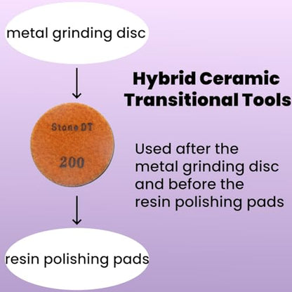 Hybrid Diamond Polishing Pucks, 3’’ Floor Grinding Pads for Hard Concrete Surface, Compatible with Ride-on/Walk-Behind Floor Grinder, Aggressive Ceramic Bond, 200#, 9PCS - style: 200# 9PCS