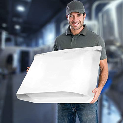 ABC PACK & SUPPLY Gusseted Poly Mailers, 24 x 21 x 6 Inch, 2.5 Mil White Shipping Bags for Clothing, Self Seal Plastic Mailing Envelopes, Pack of 25 - size: 24" x 21" x 6" / 25 Pack