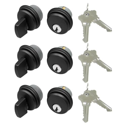 Cylinder Locks Mixed Set - Thumbturn, Bronze, 3 Pack - color: Duronotic Bronze, size: 3 Pack, style: Keyed & Thumbturn