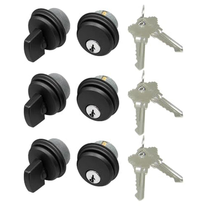 Cylinder Locks Mixed Set - Thumbturn, Bronze, 3 Pack - color: Duronotic Bronze, size: 3 Pack, style: Keyed & Thumbturn