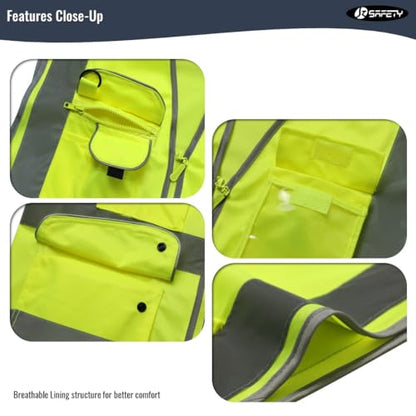 JKSafety Safety Vest for Men Women Reflective Hi Vis JK150 Yellow S - color: Yellow, size: Small