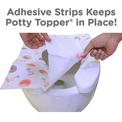 Sesame Street Potty Topper Disposable Stick-in-Place Toilet Seat Covers, 10 Count (Pack of 1)