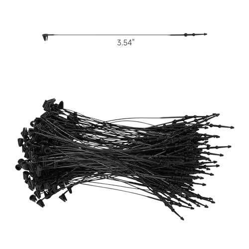 SIDAZON 3 Inch 500 Pcs Plastic Fasteners Hang Tags Black Snap Lock Pins Security Loop Price Tag Pins Safety Ring Ties for Retail Store Clothing Accessory (3“ 500pcs, Black) - color: Black, size: 3“ 500pcs