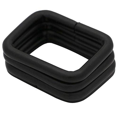 BIKICOCO Metal Rectangle Ring Buckles Square Strap Webbing Belt Rings for Bag Purse Non Welded 3/4 x 5/8 Inch - color: Black X 50 Pcs