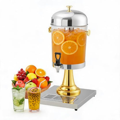 LinTimes Commercial Stainless Steel Beverage Dispenser Single Spigot - color: Gold, size: 2.2 Gallon