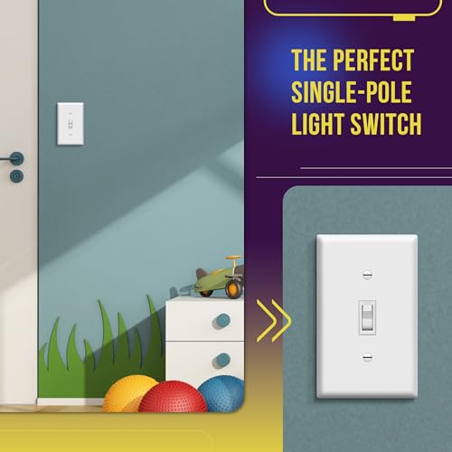 ENERLITES 10 Pack Toggle Light Switch, Single Pole Wall Switch, White - color: White, size: Switch without Wall Plate