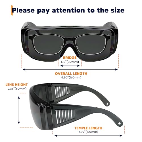 Tinted Safety Glasses Over Eyeglasses 12pk Dark Smoke Lens Safety Goggles ANSI Z87.1 Impact Resistant Fits Over Glasses Dust/Chemical Splash Proof Protective Eyewear for Work Construction - color: 12 Pack/ Gray Glasses