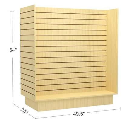 49.5”W x 24”D x 54”H - Retail Slatwall Gondola Display with 3” Slat wall Units，Maple Versatile H-Unit Slatwall Display Stand - color: Maple