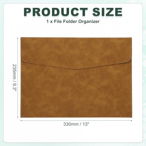 PATIKIL PU Leather A4 File Folder Document Holder Filing Organizer - color: Brown