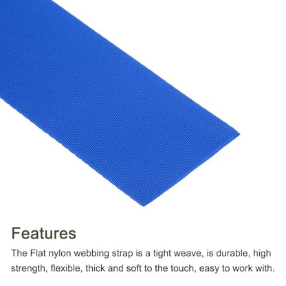 MECCANIXITY Flat Nylon Webbing Strap 2 Inch 10 Yards Blue - color: Blue, size: 2 Inch x 10 Yards
