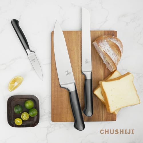 15-Piece Gray Kitchen Knife Set with Block and Sharpener, Dishwasher Safe - color: Gray