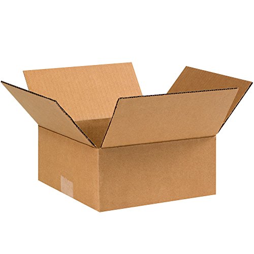 BOX USA Shipping Boxes Flat 9"L x 9"W x 4"H 25-Pack - Corrugated Cardboard Box for Moving, Mailing, Packing, Packaging and Storage