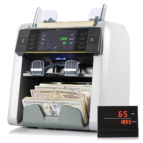 KOLIBRI Money Counter Machine I LCD Display I Bank Grade I Advanced 2CIS/UV/MG/IR/MT/DD/HLF/SN IRT Detection I Mixed Denomination I Multi-Currency I Reject Pocket I 3-Years Warranty I Signature - color: White/Gray (Signature)