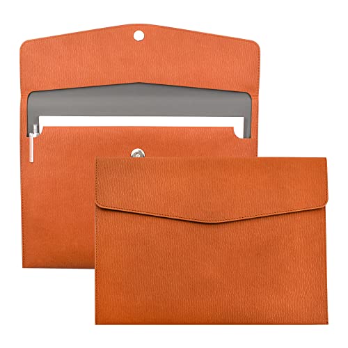 VANRA 1 Piece PU Leather Envelope File Folders Holder A4 Paper Organizer - color: Brown