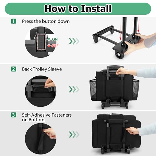 LoDrid Rolling Cleaning Caddy with Lid and Detachable Trolley, Black - color: Black
