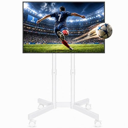 BONTEC Rolling TV Stand for 32-75 Inch TVs, Heavy Duty TV Stand, White - color: White, size: 32-75 IN