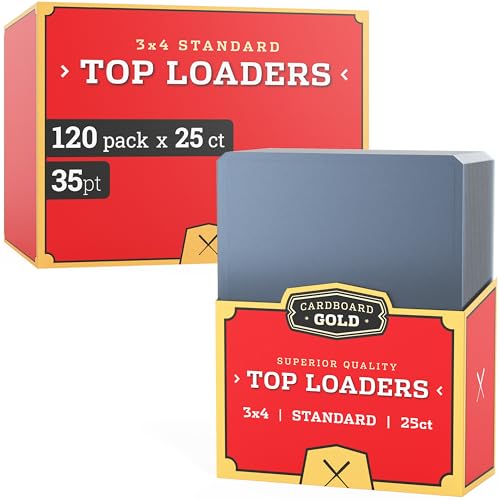 Cardboard Gold 35pt Top Loaders for Cards - 3000 Count 3x4 Hard Sleeves - size: 3000 Toploaders