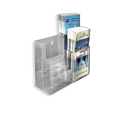 Azar Displays 252812 8.5" W x 3.75" D x 7" H 4-Pocket Tri-Fold Brochure Counter Display (2 Pack) - size: 2 Tier 4 Pocket