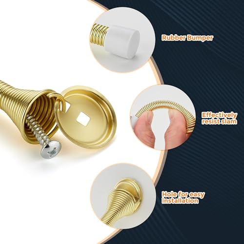Ravinte Door Stoppers, 48 Pack Gold Spring Door Stops with Rubber Bumper - color: Gold