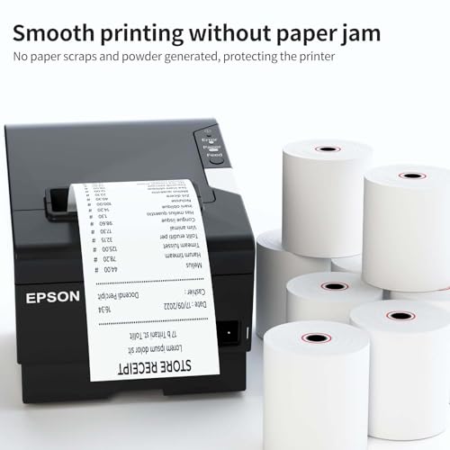 3 1/8 x 230ft Thermal Receipt Paper Rolls 5 Rolls - 48 GSM - size: 3 1/8" x 230'