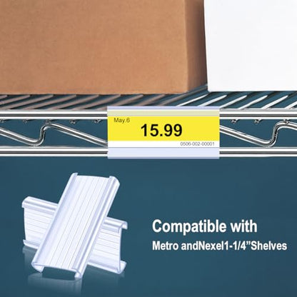 Lenink 30Pcs Wire Shelf Label Holders,Plastic Wire Rack Label Holder,Compatible with Metro 1-1/4in Shelves,Label Area 3in Lx1.25in H (Label Paper Insert Included) - color: Transparent, size: 3in