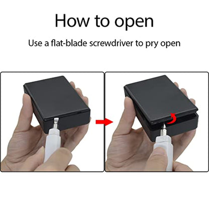 LeMotech Project Box, 5 Pieces ABS Electrical Box Small Junction Box for Electronics PCB Case,Electronic Hobby Box Black, Outside Size 3.6 x 2.3 x 0.9 inch (92 x 58 x 23 mm) - size: 3.6" x 2.3" x 0.9"(5pc)