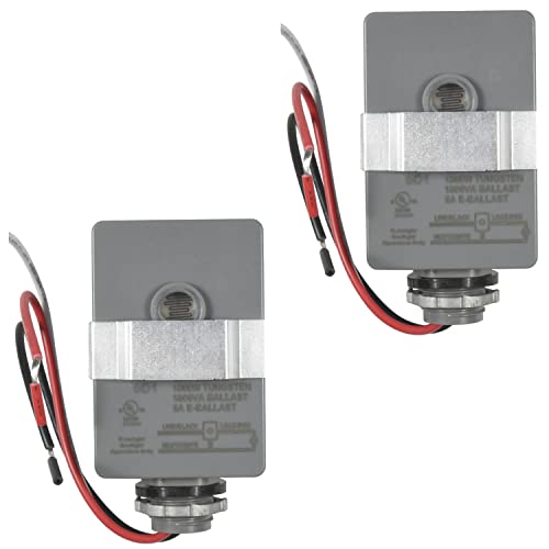 HQRP 2-Pack Photocell Thermal Type Light Sensor Stem Mount Dusk to Dawn Hardwired Switch Photoelectric Control for Barn Lights Outdoor, Back Yard Lightening, Outdoor Lighting, etc. - size: 2-Pack