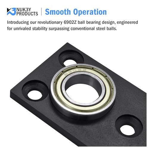 Nuk3y Heavy Duty Stainless Steel 360 Degree Door Pivot Hinge System Matte Black