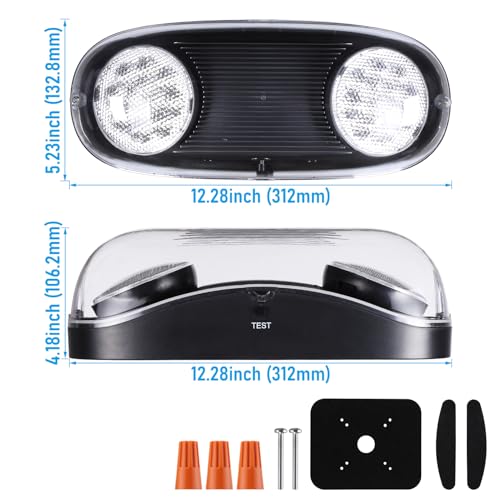 LEONLITE 4-Pack Wet Location LED Emergency Lights IP65 Waterproof Black - color: Black