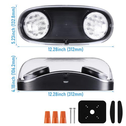LEONLITE 4-Pack Wet Location LED Emergency Lights IP65 Waterproof Black - color: Black