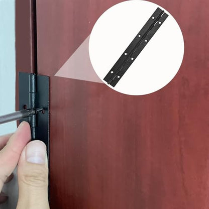 6 Pack Continuous & Piano Hinges,8 inches Black 304 Stainless Steel Hinges 0.04" Thickness Heavy Duty Continuous Hinges with Holes for Pianos，Door，Wooden Boxes，Cabinet. (8inch/20cm) - size: 8inch