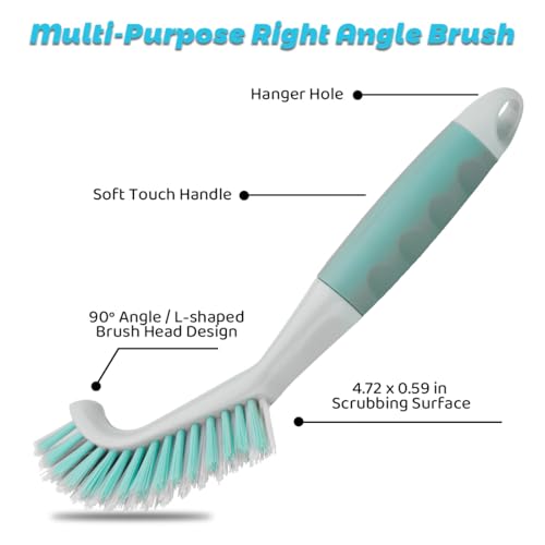 3 Pack Scrub Brush Set, Heavy-Duty Scrub Brushes for Cleaning Bathroom