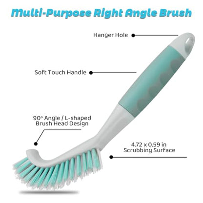 3 Pack Scrub Brush Set, Heavy-Duty Scrub Brushes for Cleaning Bathroom