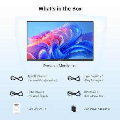 InnoView Large Portable Monitor 23.8inch FHD 1080P 100Hz USB-C,HDMI,DP Computer Display 100% sRGB 1500:1 Contrast Ratio IPS W/180°Adjustable DC Eyes Care Stand for Laptop PC MAC Phone PS4 Xbox Switch - color: black