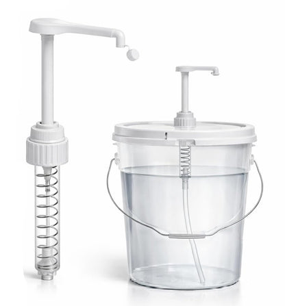 Heavy-Duty 5-Gallon Bucket Pump Dispenser with Leak-Proof Cap – Compatible with Oil, Laundry Soap, Detergent, Fabric Softener, Degreasers, and More. Making it Ideal for Commercial and Household