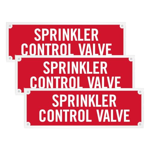 SmartSign - SE-5032-ERE-REF-2x6 "Sprinkler Control Valve" Tag | 2" x 6" Engineer Grade Reflective White on Red (Pack of 3) - size: 2" x 6" (Pack of 3)