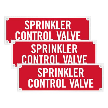 SmartSign - SE-5032-ERE-REF-2x6 "Sprinkler Control Valve" Tag | 2" x 6" Engineer Grade Reflective White on Red (Pack of 3) - size: 2" x 6" (Pack of 3)